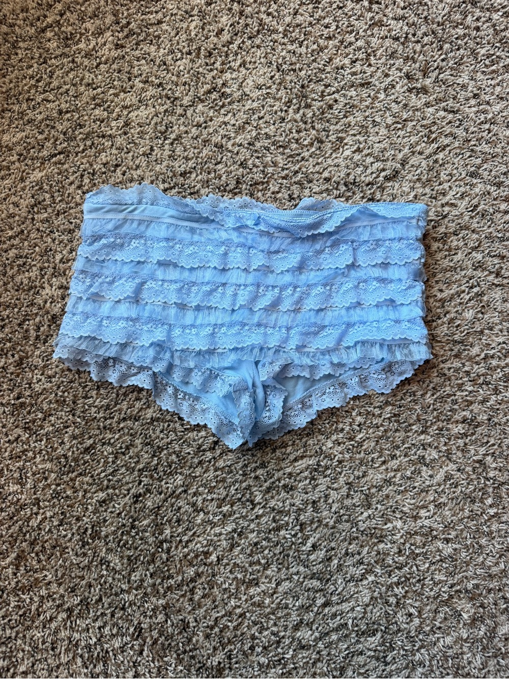 Rave Lace Ruffle Boyshorts Panty - Light Blue